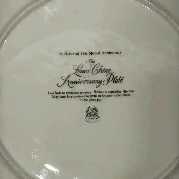 Lenox China Anniversary Plate with Silver Trim - Picture 3 of 5